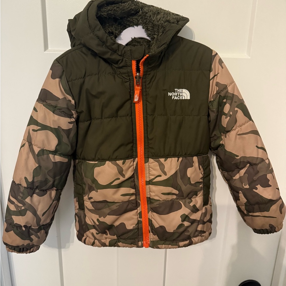 The North Face Green and Tan Camouflage Jacket